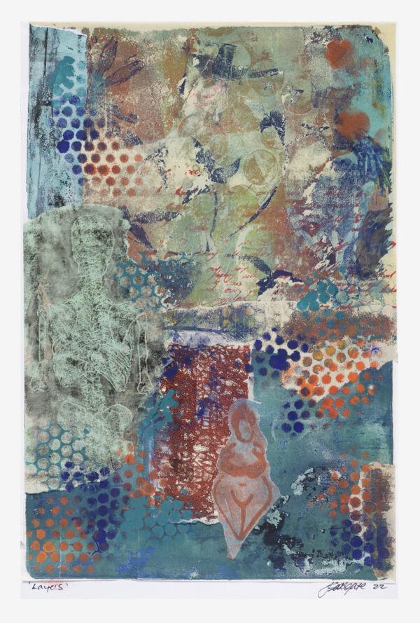 Layers. Jane V Southgate. Mother Nature series - Prints and Sewn Batik